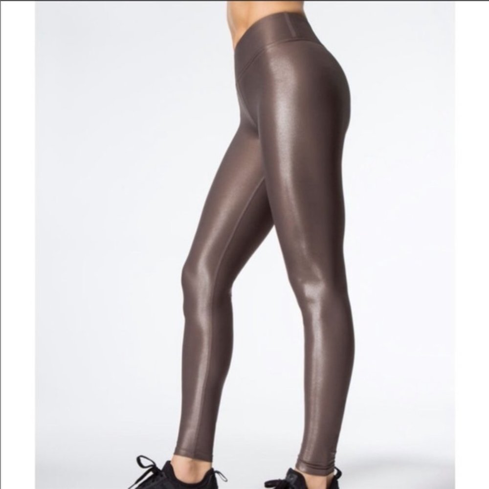 Carbon38 Metallic Brown High-Waist Leggings